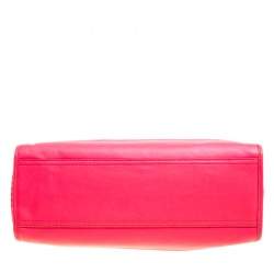 Pre Owned Cole Haan Pink Laser Cut Leather Vintage Valise Novelty Kendra Tote