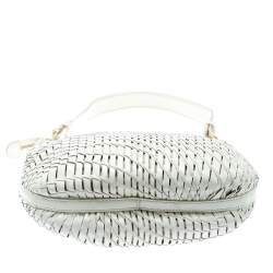 Cole Haan White Genevieve Open Weave Hobo 