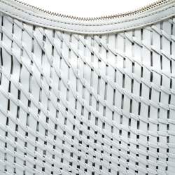 Cole Haan White Genevieve Open Weave Hobo 
