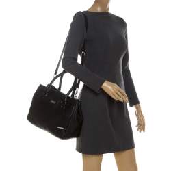 Pre Owned Cole Haan Black Pebbled Leather Tote