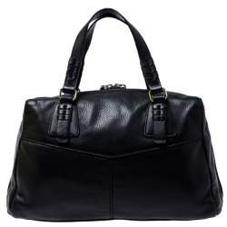 Cole Haan Black Leather Front Pocket Satchel