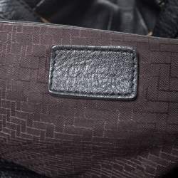 Pre Owned Cole Haan Black Pleated  Leather Tassel Hobo 