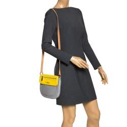 Pre Owned Cole Haan Tricolor Leather Flap Crossbody Bag
