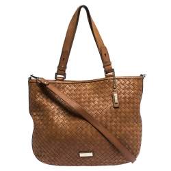 Cole Haan Brown Woven Leather Tote