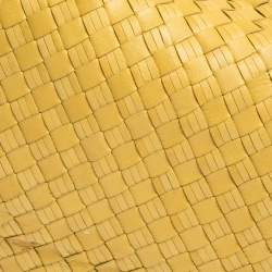 Pre Owned Cole Haan Yellow Leather Heritage Weave Hobo