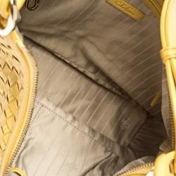 Pre Owned Cole Haan Yellow Leather Heritage Weave Hobo