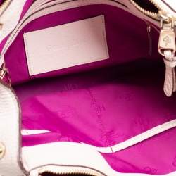 Pre Owned Cole Haan Powder Pink Leather Double Zip Tote
