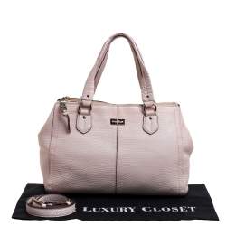 Pre Owned Cole Haan Powder Pink Leather Double Zip Tote
