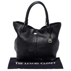 Cole Haan Black Grained Soft Leather Tote