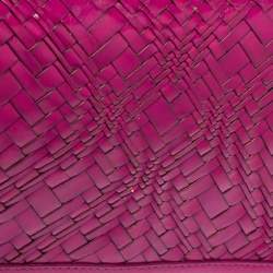 Cole Haan Fuchsia Woven Leather Flap Clutch 