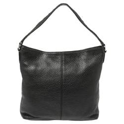 Pre Owned Cole Haan Black Grained Leather Hobo