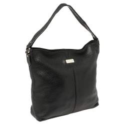 Pre Owned Cole Haan Black Grained Leather Hobo
