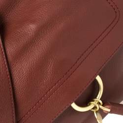 Pre Owned Cole Haan Brown Pebbled Leather Flap Tassel Shoulder Bag