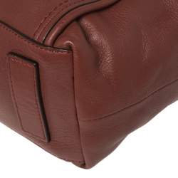 Pre Owned Cole Haan Brown Pebbled Leather Flap Tassel Shoulder Bag