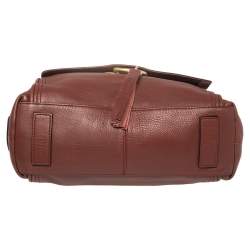 Pre Owned Cole Haan Brown Pebbled Leather Flap Tassel Shoulder Bag