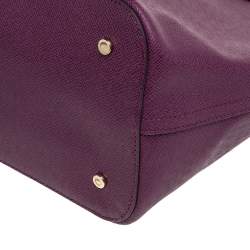 Pre Owned Cole Haan Purple Leather Tote