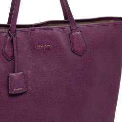 Pre Owned Cole Haan Purple Leather Tote