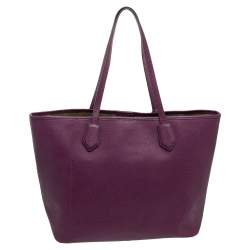 Pre Owned Cole Haan Purple Leather Tote