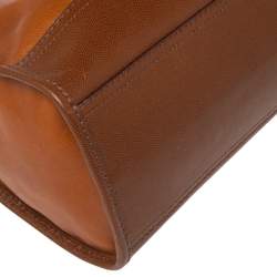 Cole Haan Brown/Tan Pebbled Leather Tote