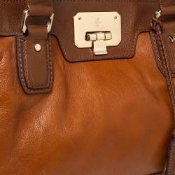 Cole Haan Brown/Tan Pebbled Leather Tote