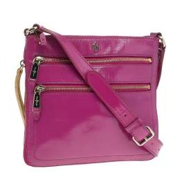 Pre Owned Cole Haan Pink Patent Leather Jitney Sheila Crossbody Bag