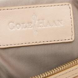 Pre Owned Cole Haan Beige Woven Leather Satchel