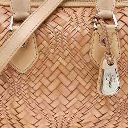 Pre Owned Cole Haan Beige Woven Leather Satchel