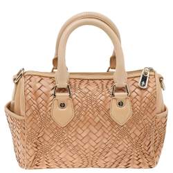 Pre Owned Cole Haan Beige Woven Leather Satchel