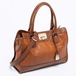Pre Owned Cole Haan Brown Leather Vintage Valise Novelty Kendra Tote