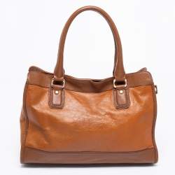Pre Owned Cole Haan Brown Leather Vintage Valise Novelty Kendra Tote