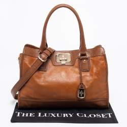 Pre Owned Cole Haan Brown Leather Vintage Valise Novelty Kendra Tote