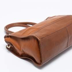 Pre Owned Cole Haan Brown Leather Vintage Valise Novelty Kendra Tote