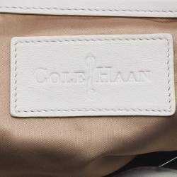 Pre Owned Cole Haan White Leather Drawstring Bucket Bag   