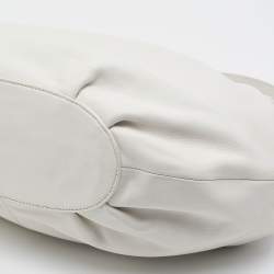 Pre Owned Cole Haan White Leather Drawstring Bucket Bag   