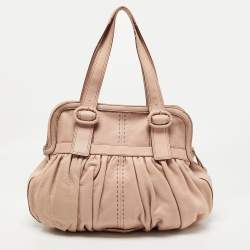 Cole Haan Light Pink Leather Pleated Hobo