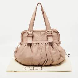 Cole Haan Light Pink Leather Pleated Hobo