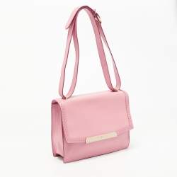 Pre Owned Cole Haan Pink Leather Flap Shoulder Bag