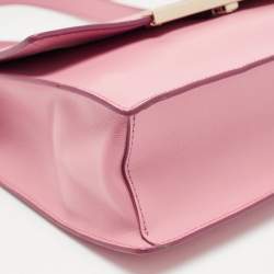 Pre Owned Cole Haan Pink Leather Flap Shoulder Bag