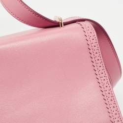 Pre Owned Cole Haan Pink Leather Flap Shoulder Bag