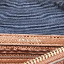Cole Haan Brown Woven Leather Tassel Crossbody Bag