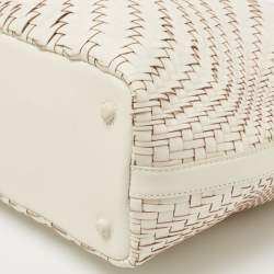 Pre Owned Cole Haan Ivory Woven Leather Satchel