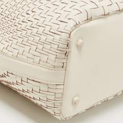 Pre Owned Cole Haan Ivory Woven Leather Satchel