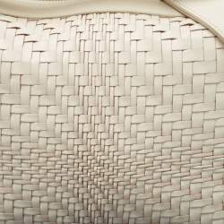 Pre Owned Cole Haan Ivory Woven Leather Satchel
