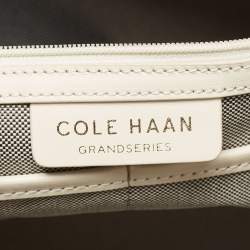 Pre Owned Cole Haan Ivory Woven Leather Satchel