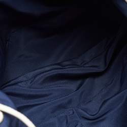 Pre Owned Cole Haan White/Brown Leather Reiley Tassel Tote