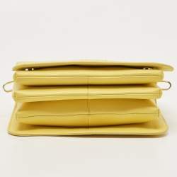 Cole Haan Yellow Leather Flap Crossbody Bag 