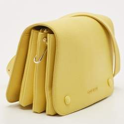 Cole Haan Yellow Leather Flap Crossbody Bag 