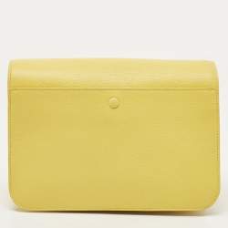 Cole Haan Yellow Leather Flap Crossbody Bag 
