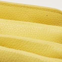 Cole Haan Yellow Leather Flap Crossbody Bag 