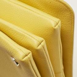 Cole Haan Yellow Leather Flap Crossbody Bag 